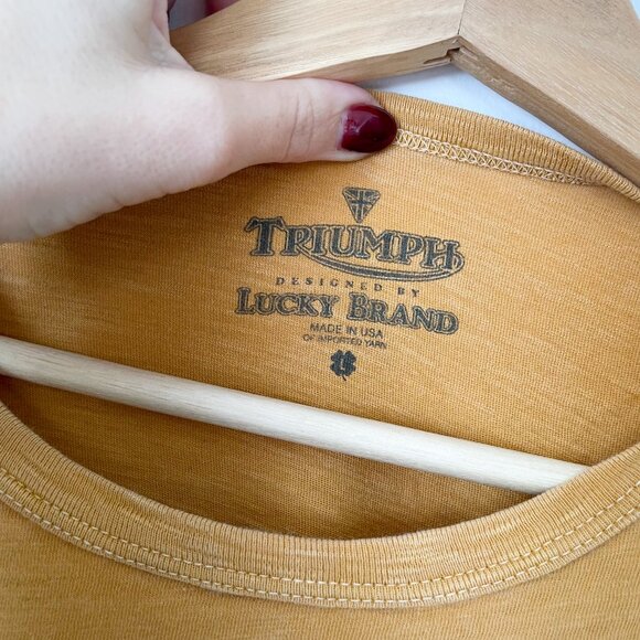 TRIUMPH x Lucky Brand Vintage-Style aged t-shirt Motorcycles Tiger, Sz Large - Picture 3 of 8